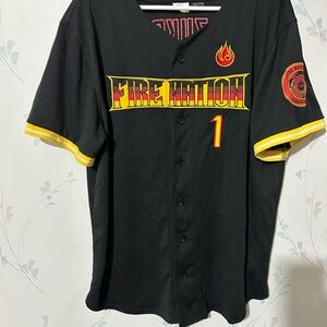 Nickelodeon Avatar the Past Airbender Zuku 1 Fire Nation Black and Yellow Jersey